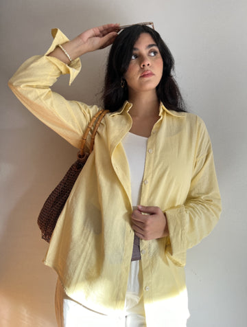 Light Yellow Linen blend Shirt