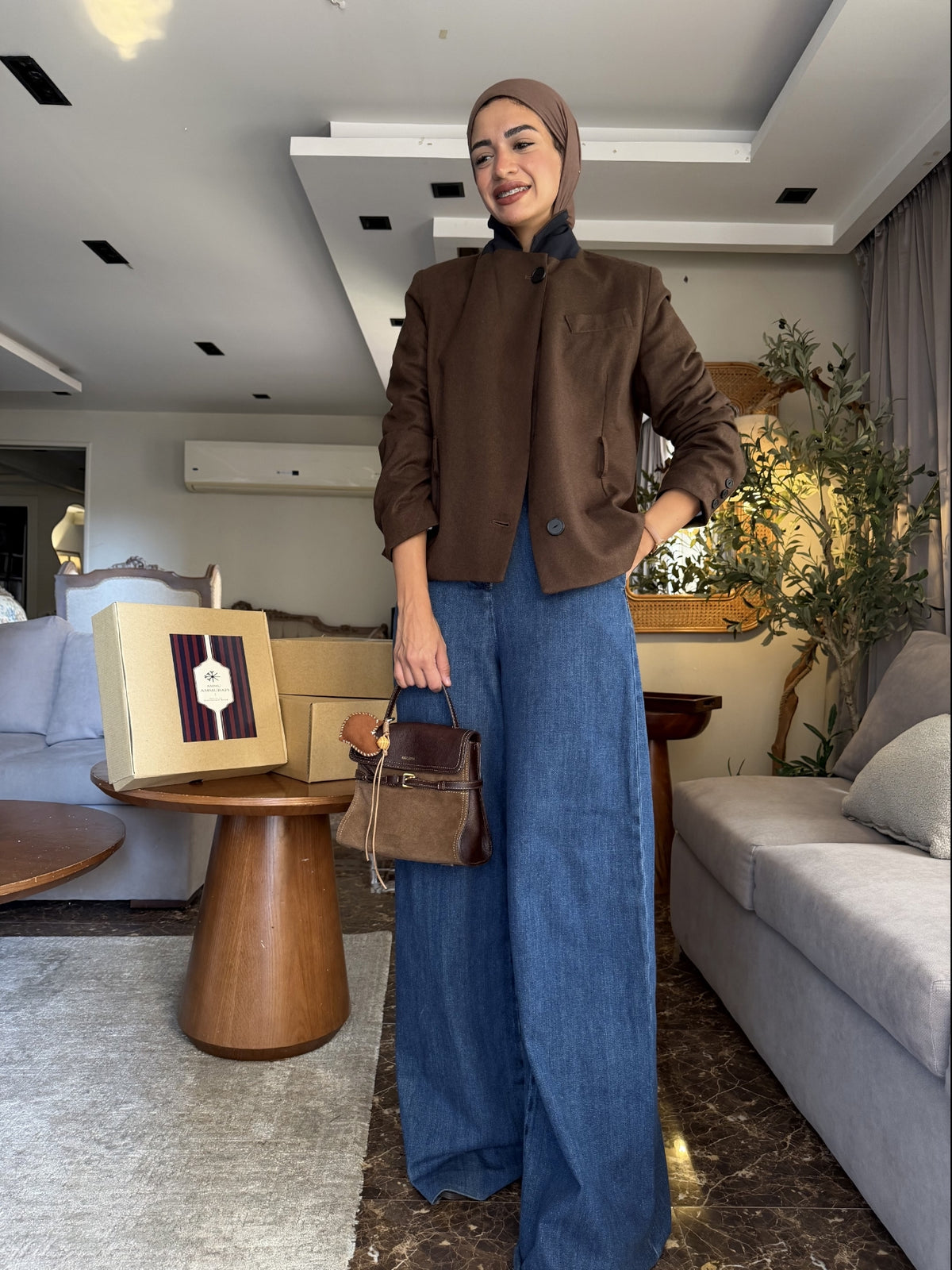 AMMU Arden Camel Brown cropped Blazer