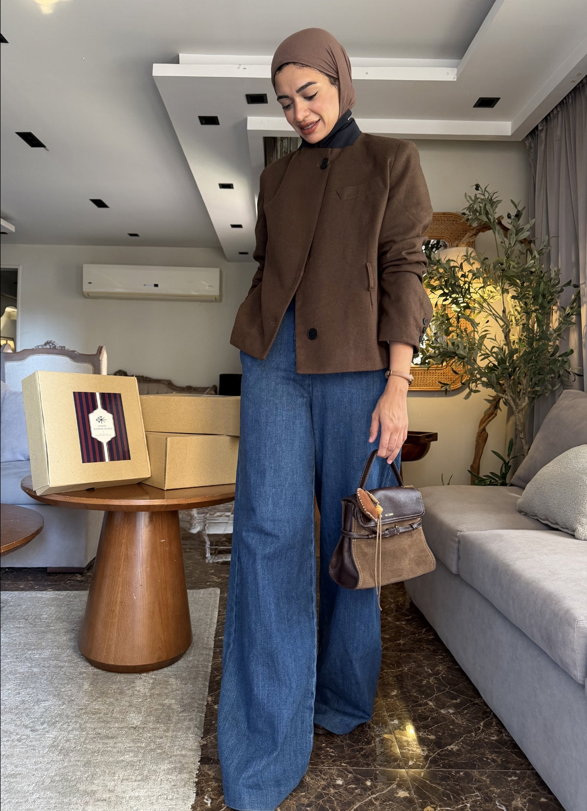 AMMU Arden Camel Brown cropped Blazer