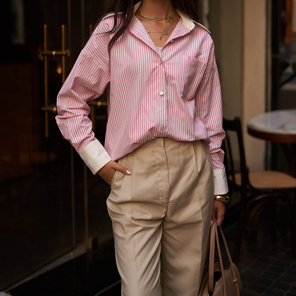 The Foundation – Beige Tailored Trousers