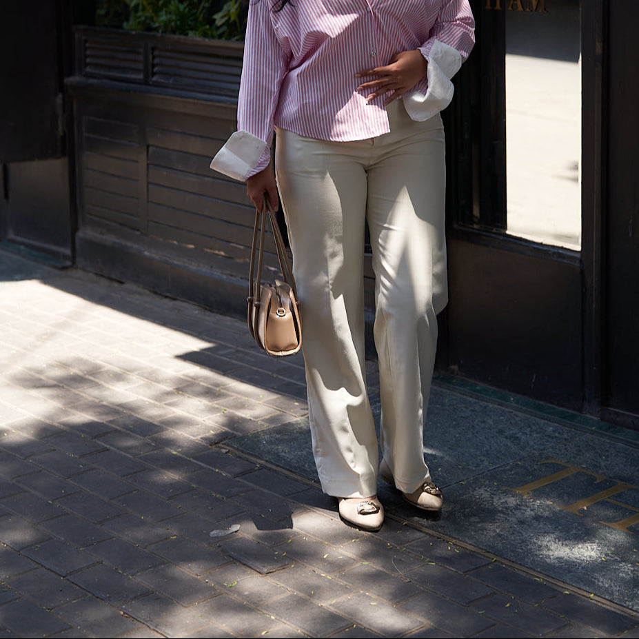 Cream Tailored Trousers
