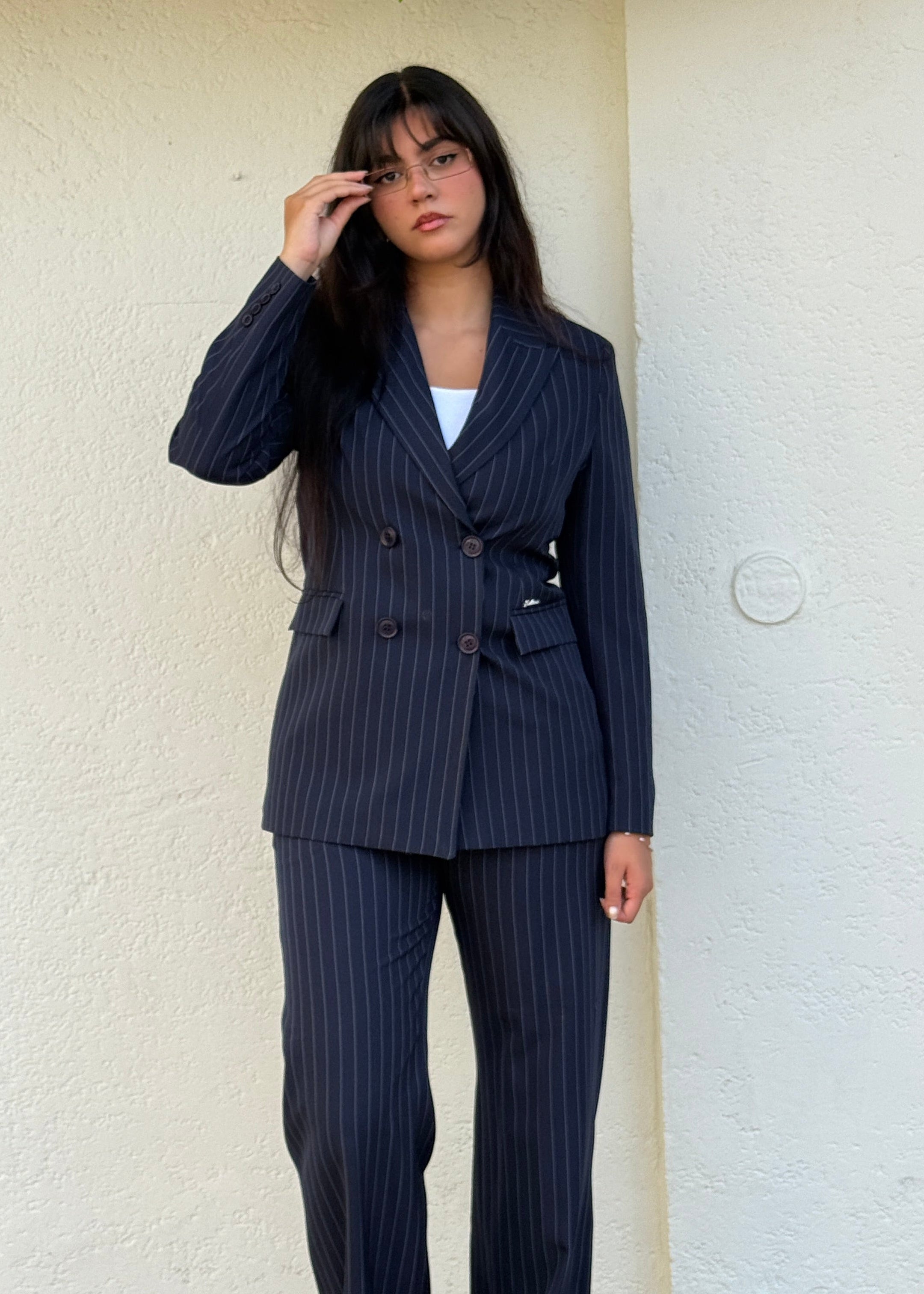 Navy Blue Pinstripe Suit