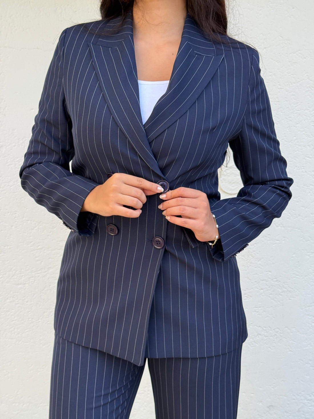 Navy Blue Pinstripe Suit