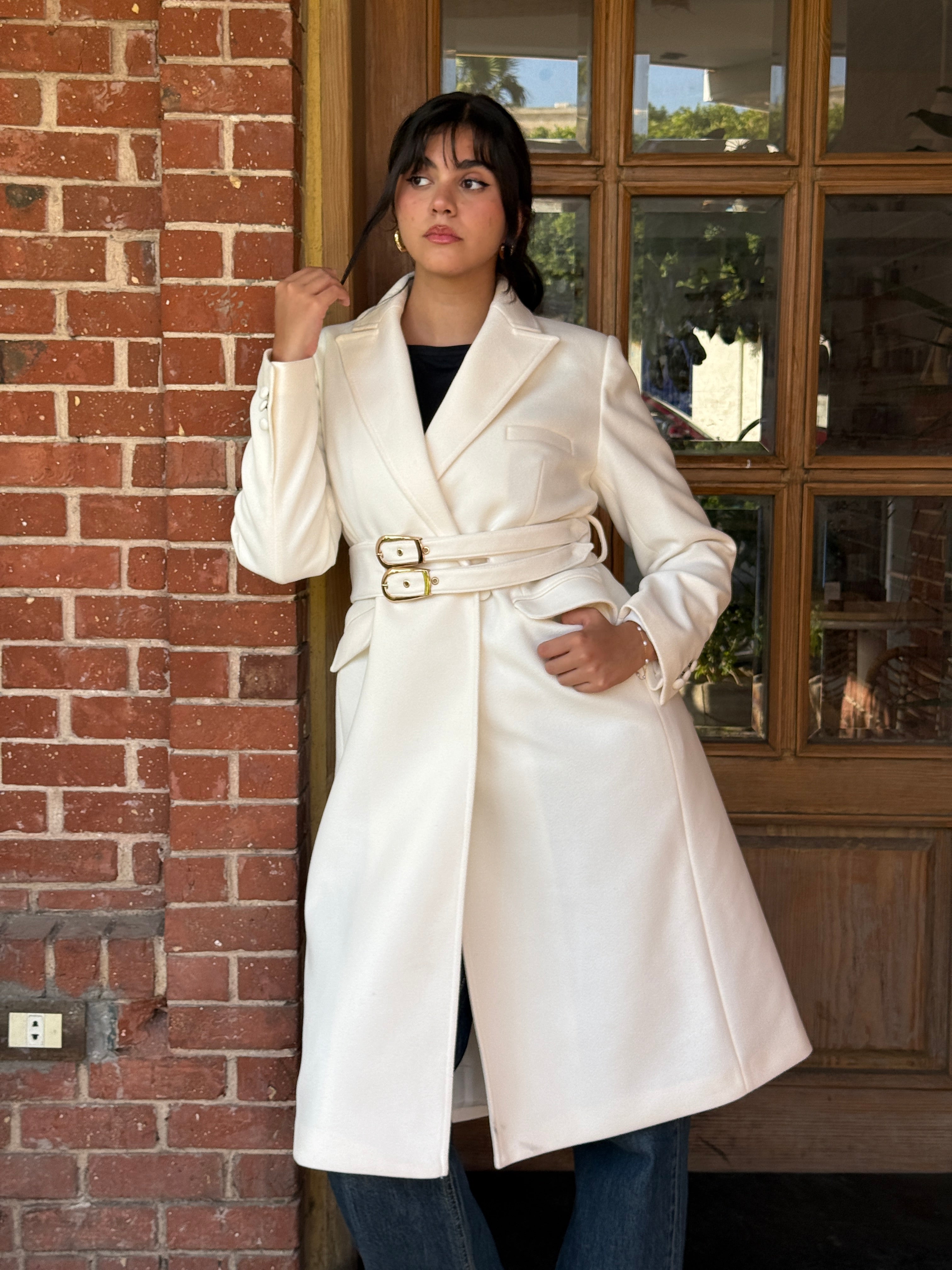 Ivory Buckle Coat