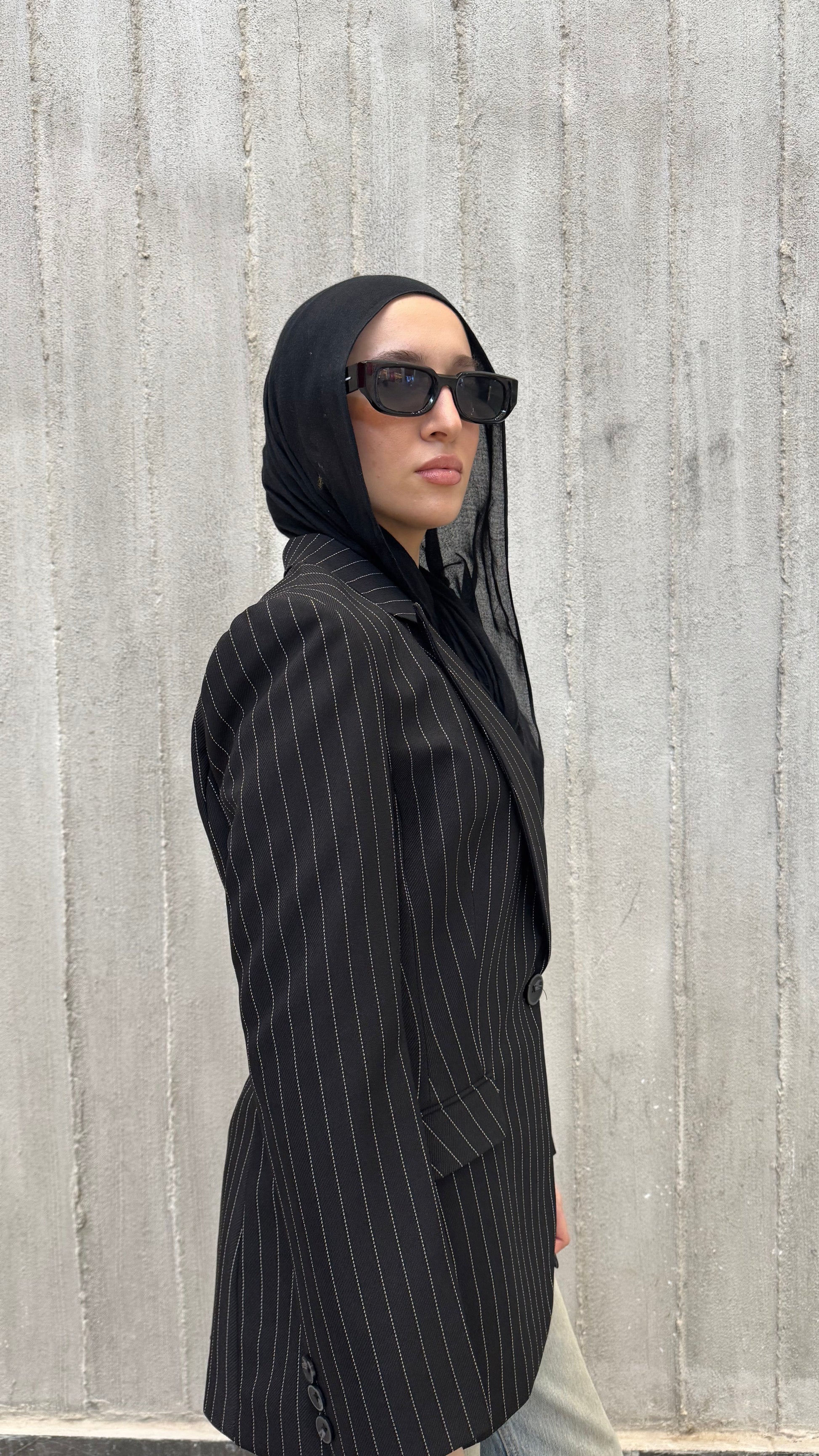 Striped Black Power Blazer