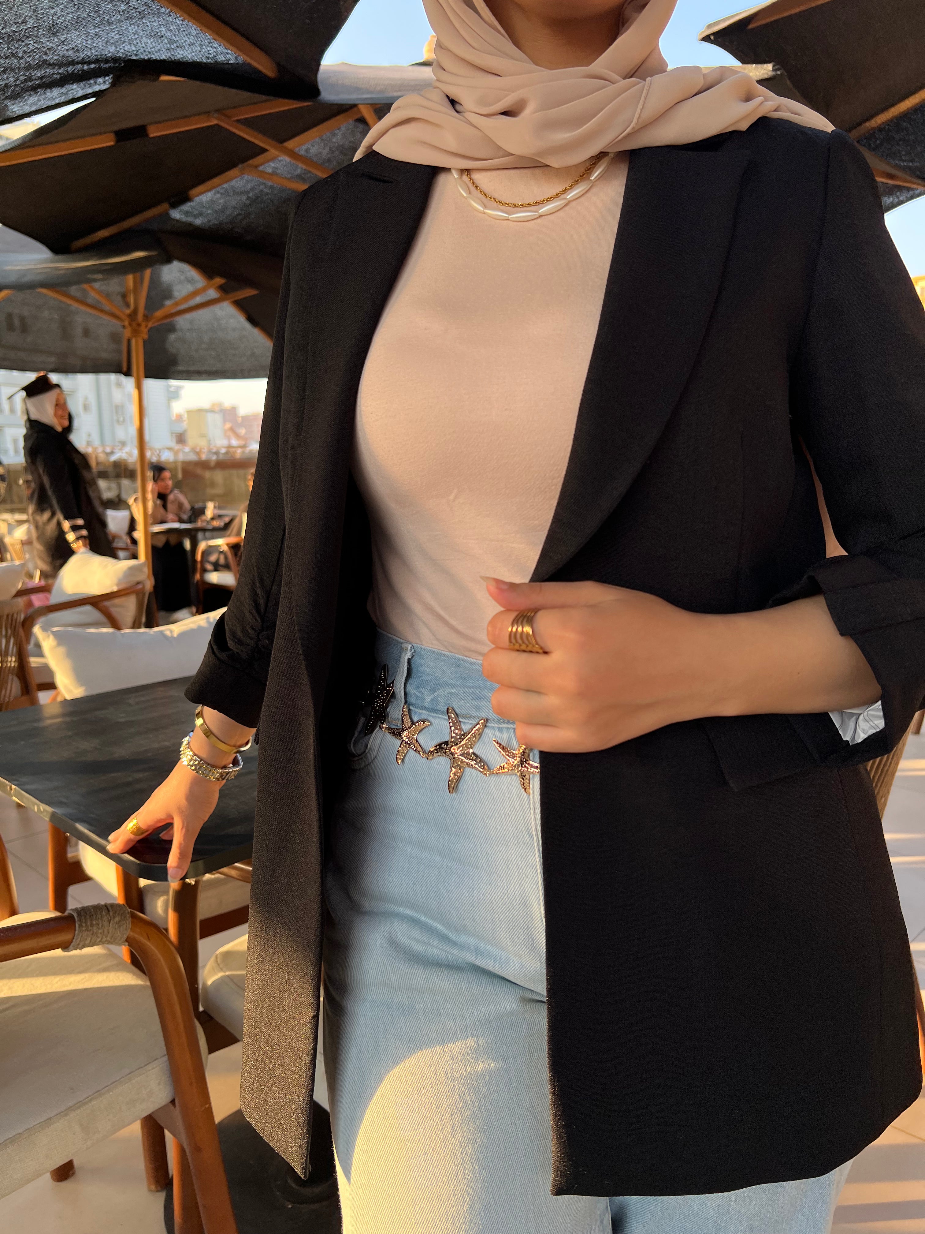 Black Linen Blazer