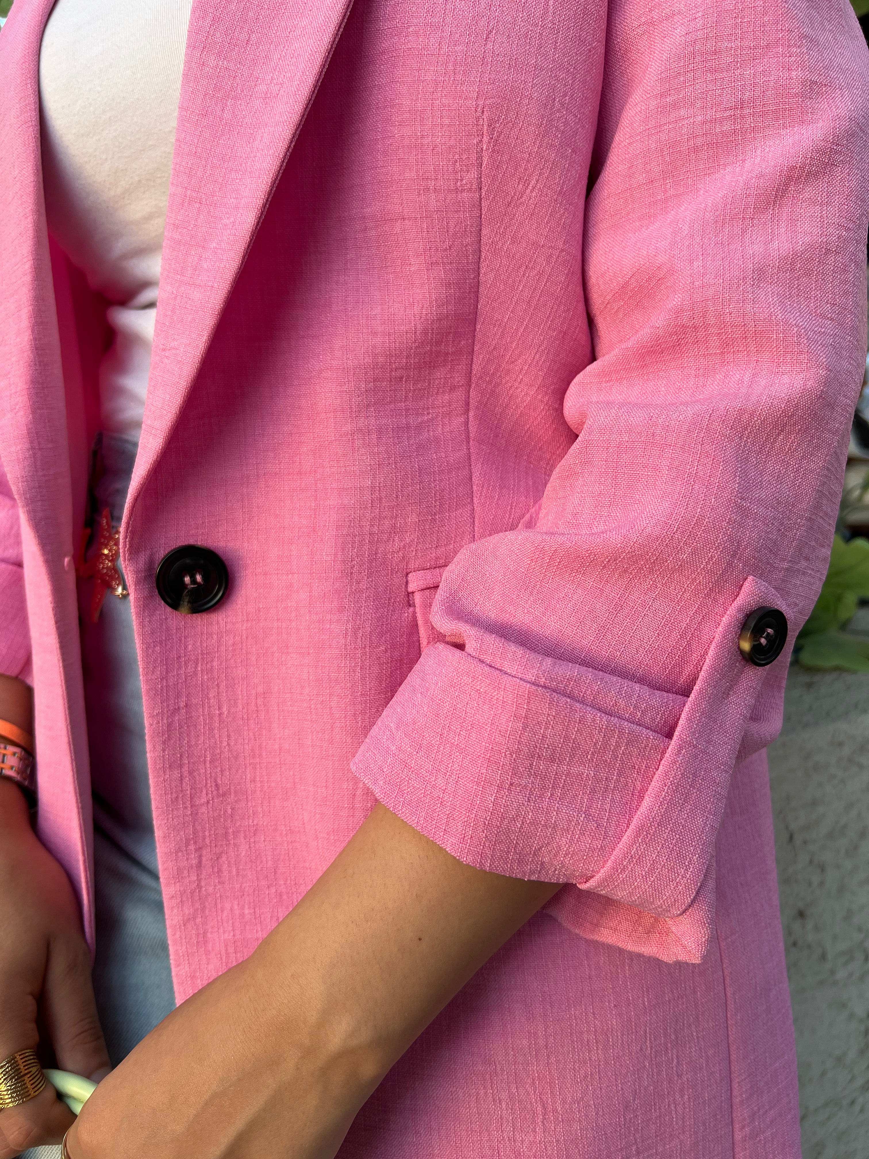 Pink Linen Blazer