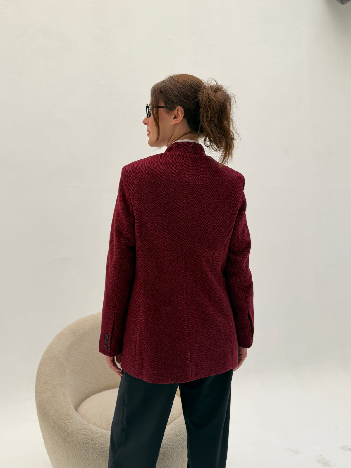The Vivienne Burgundy Blazer