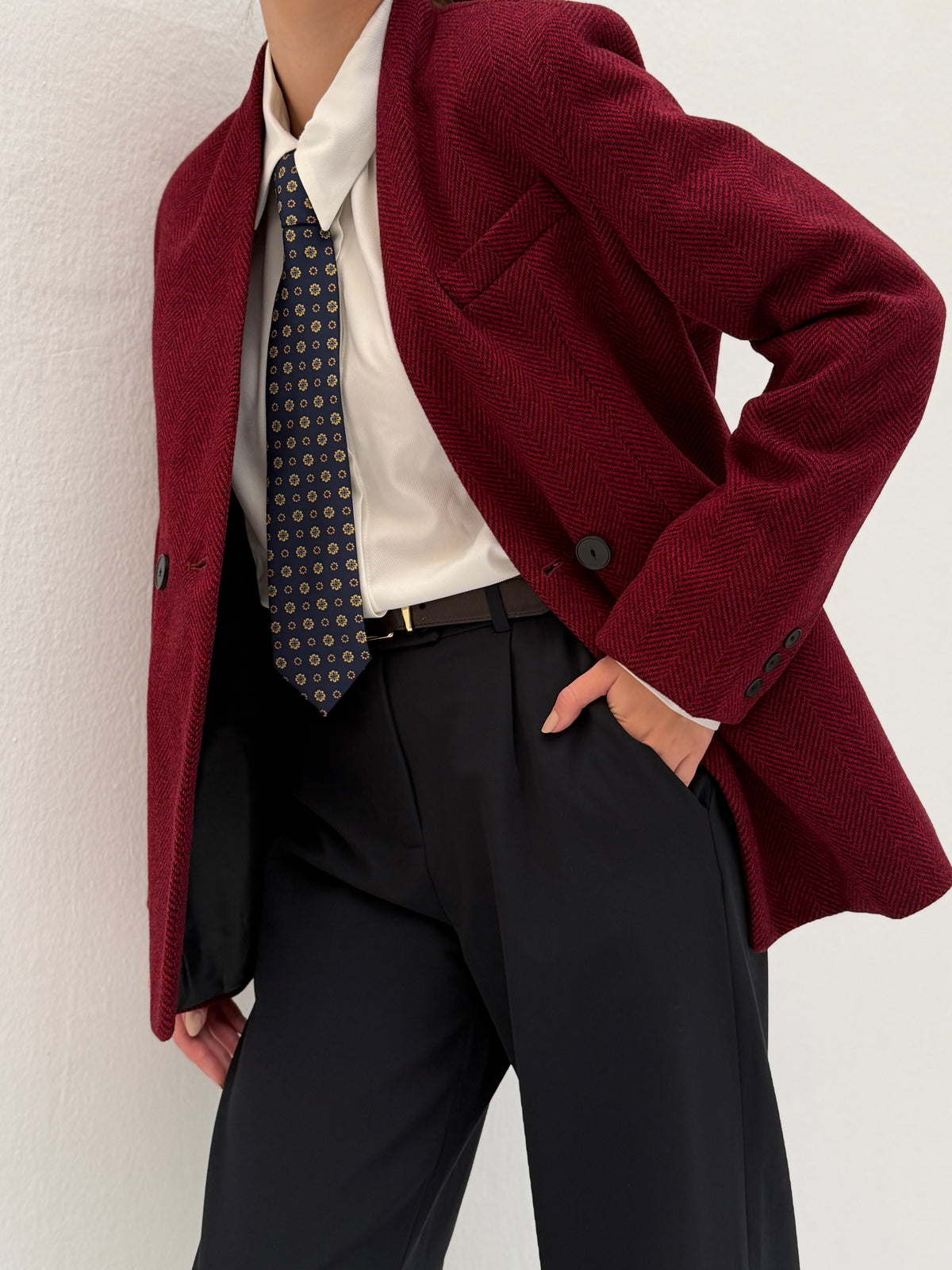 The Vivienne Burgundy Blazer