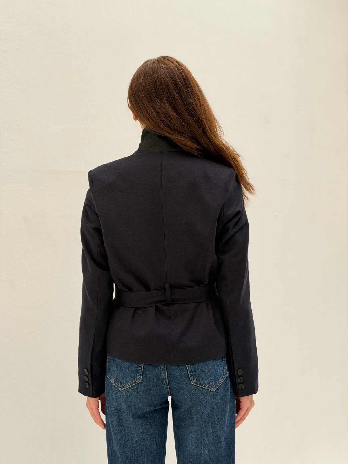 AMMU Marlowe Navy cropped Blazer