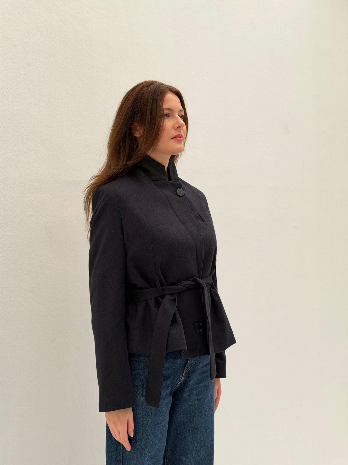 AMMU Marlowe Navy cropped Blazer
