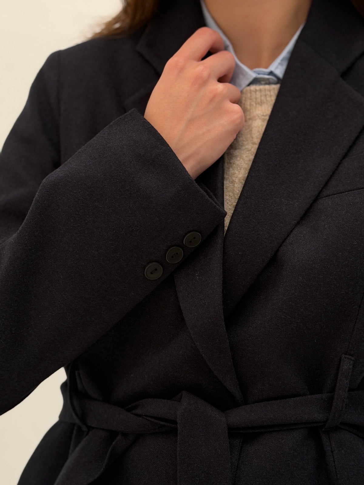 AMMU Marlowe Navy cropped Blazer