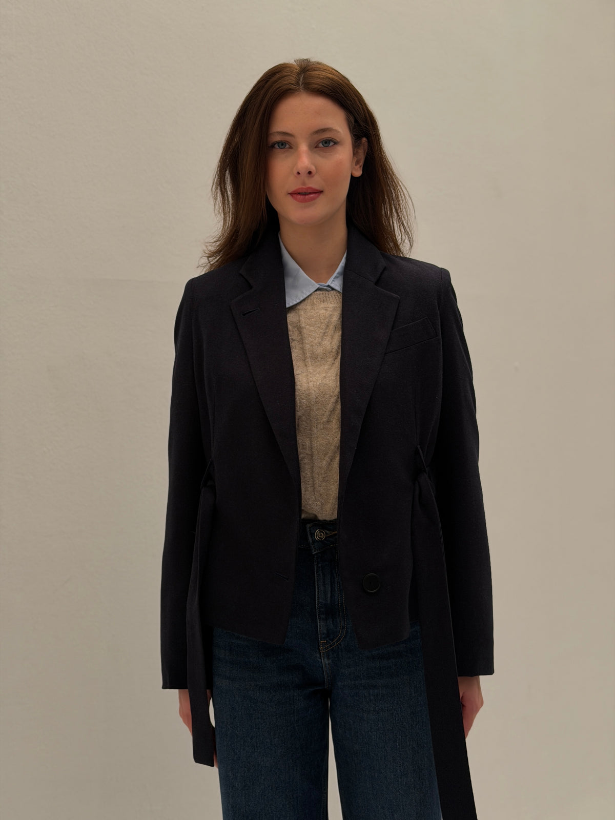 AMMU Marlowe Navy cropped Blazer