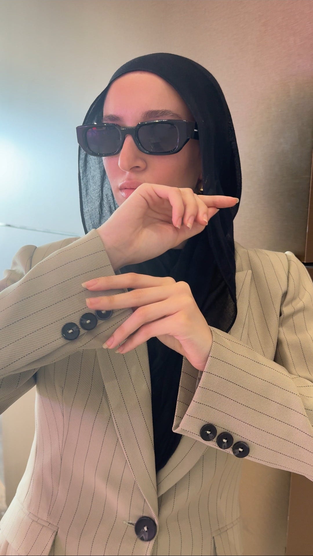 Striped Beige Olive Blazer