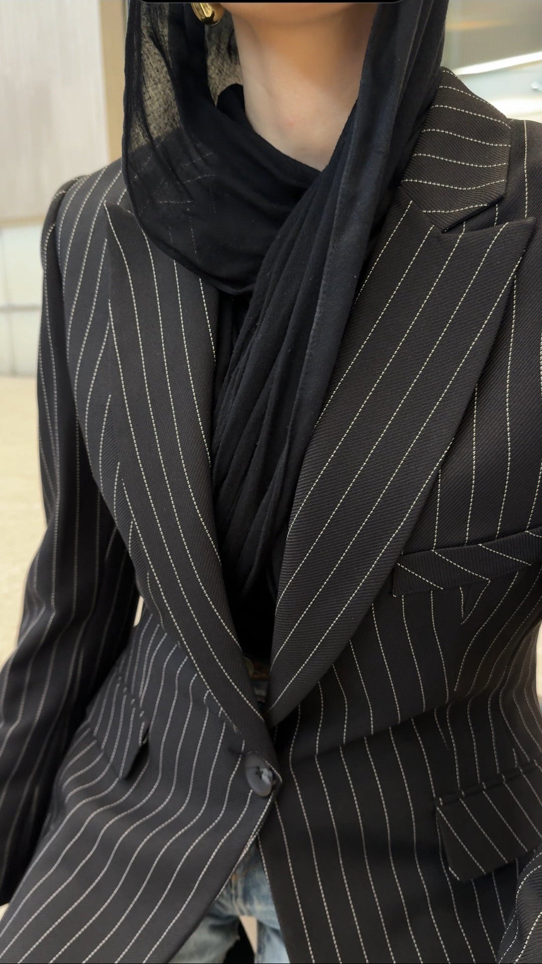 Striped Black Power Blazer
