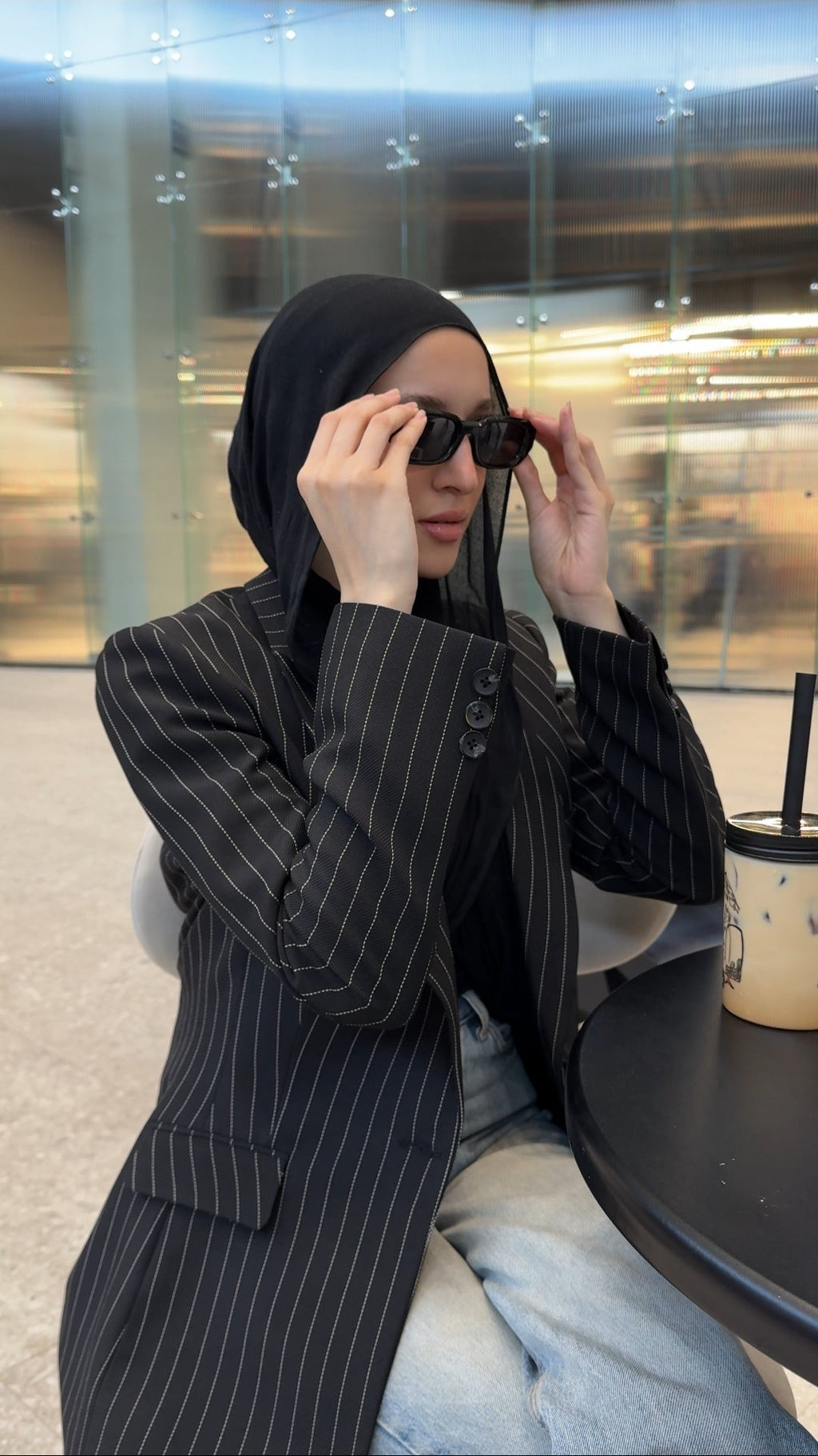 Striped Black Power Blazer