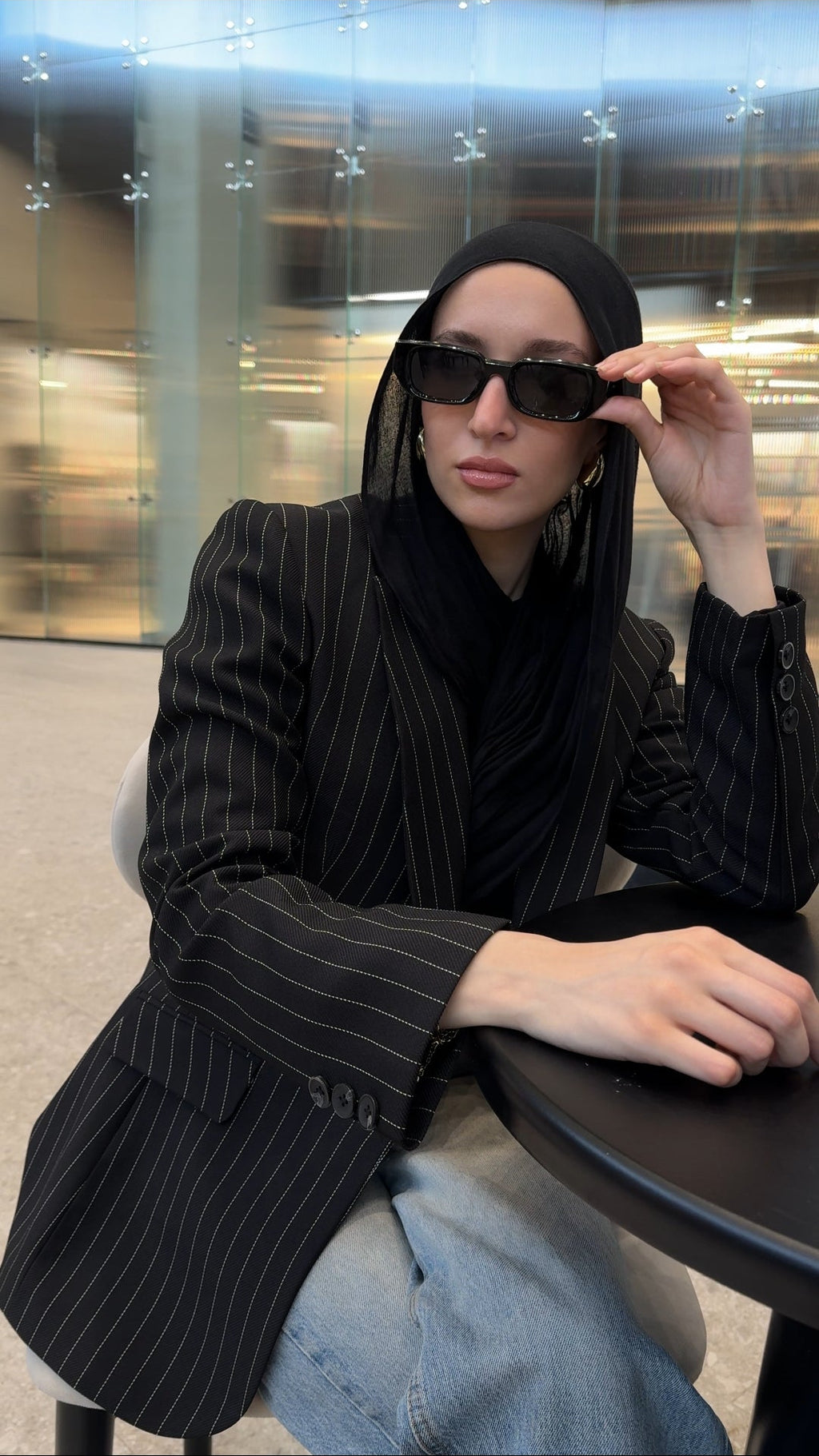Striped Black Power Blazer