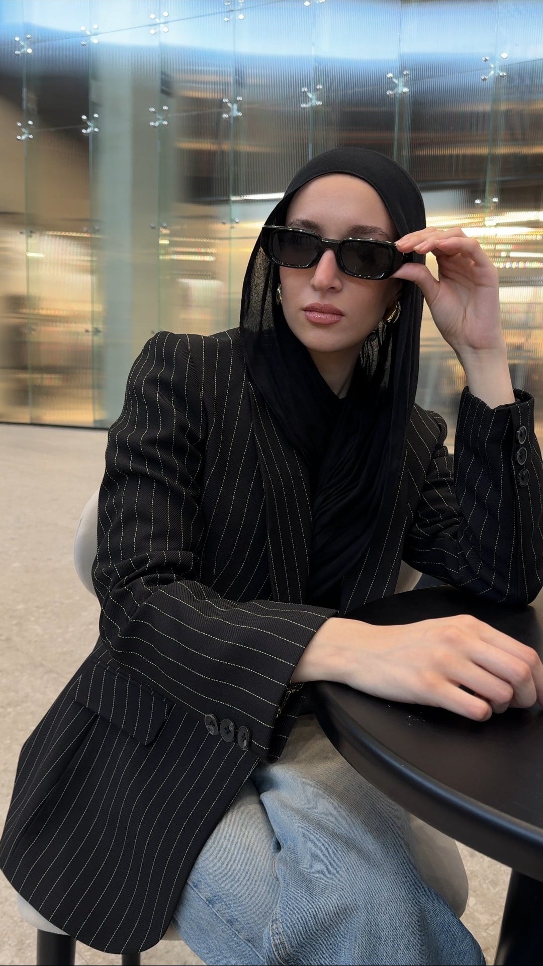 Striped Black Power Blazer