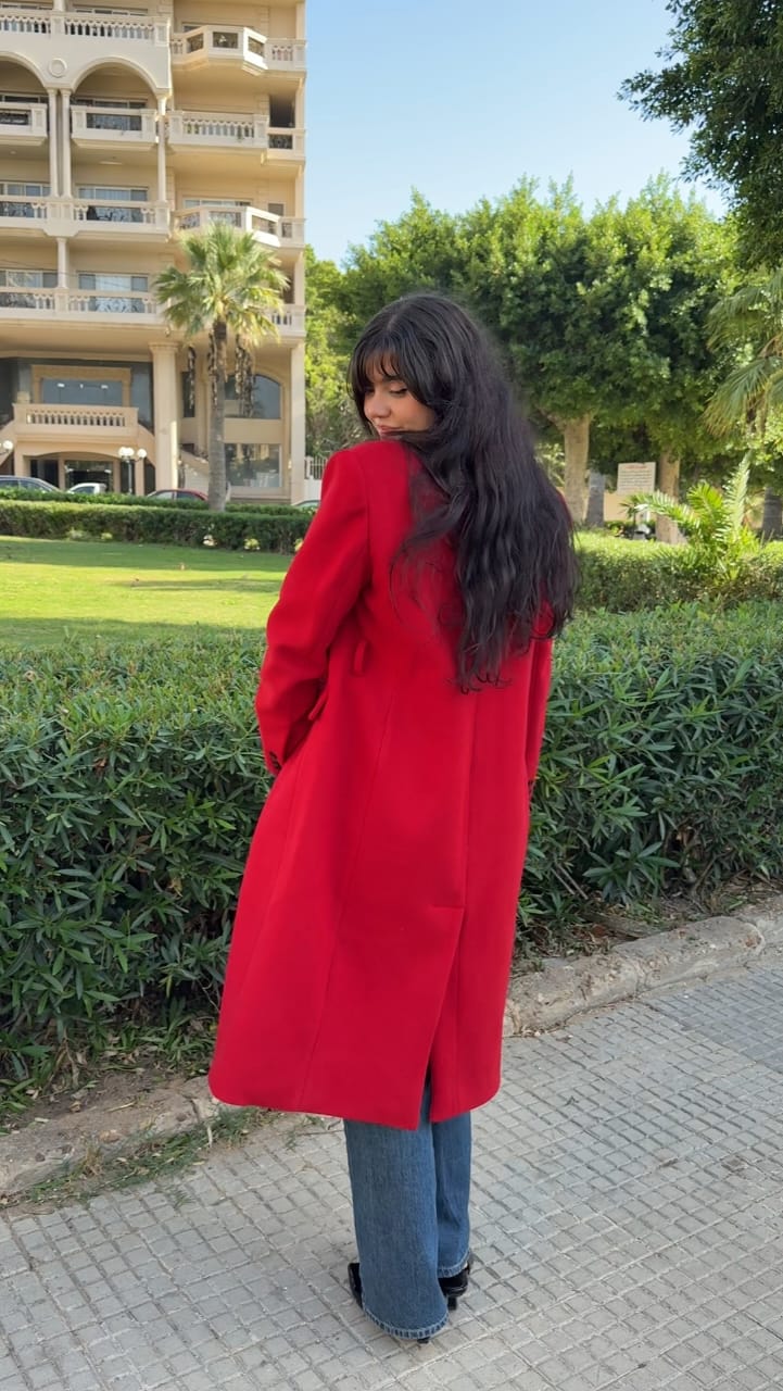 Ruby Cherry Buckle Coat