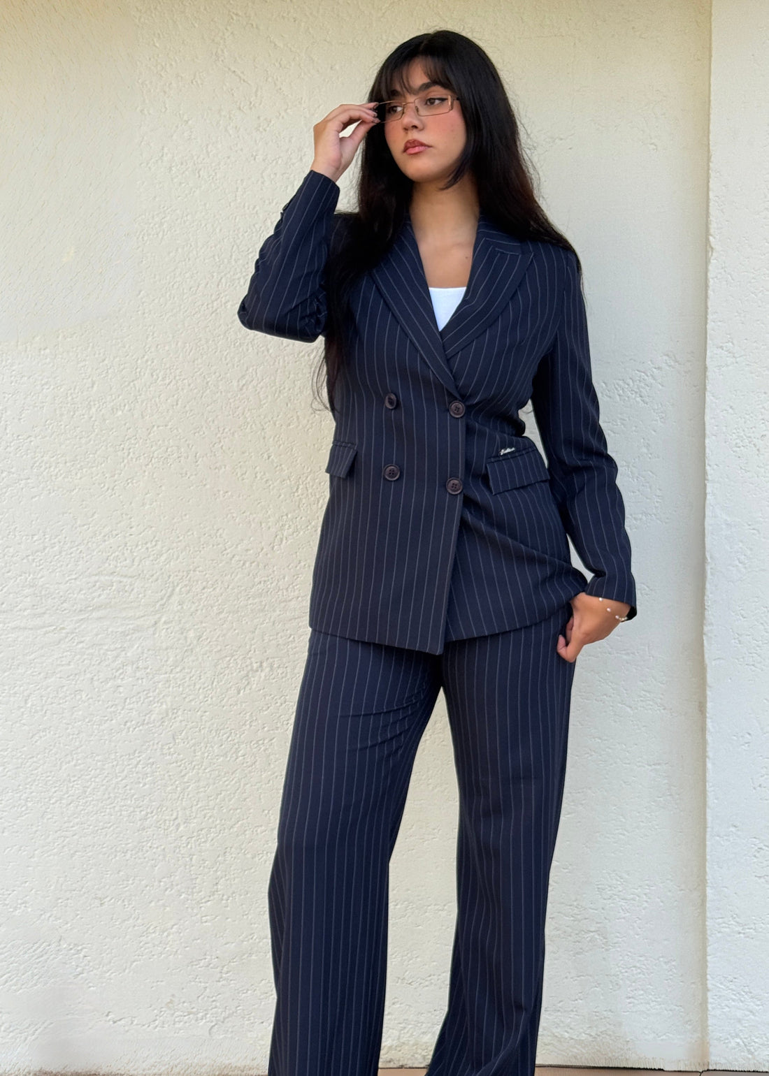 Navy Blue Pinstripe Suit
