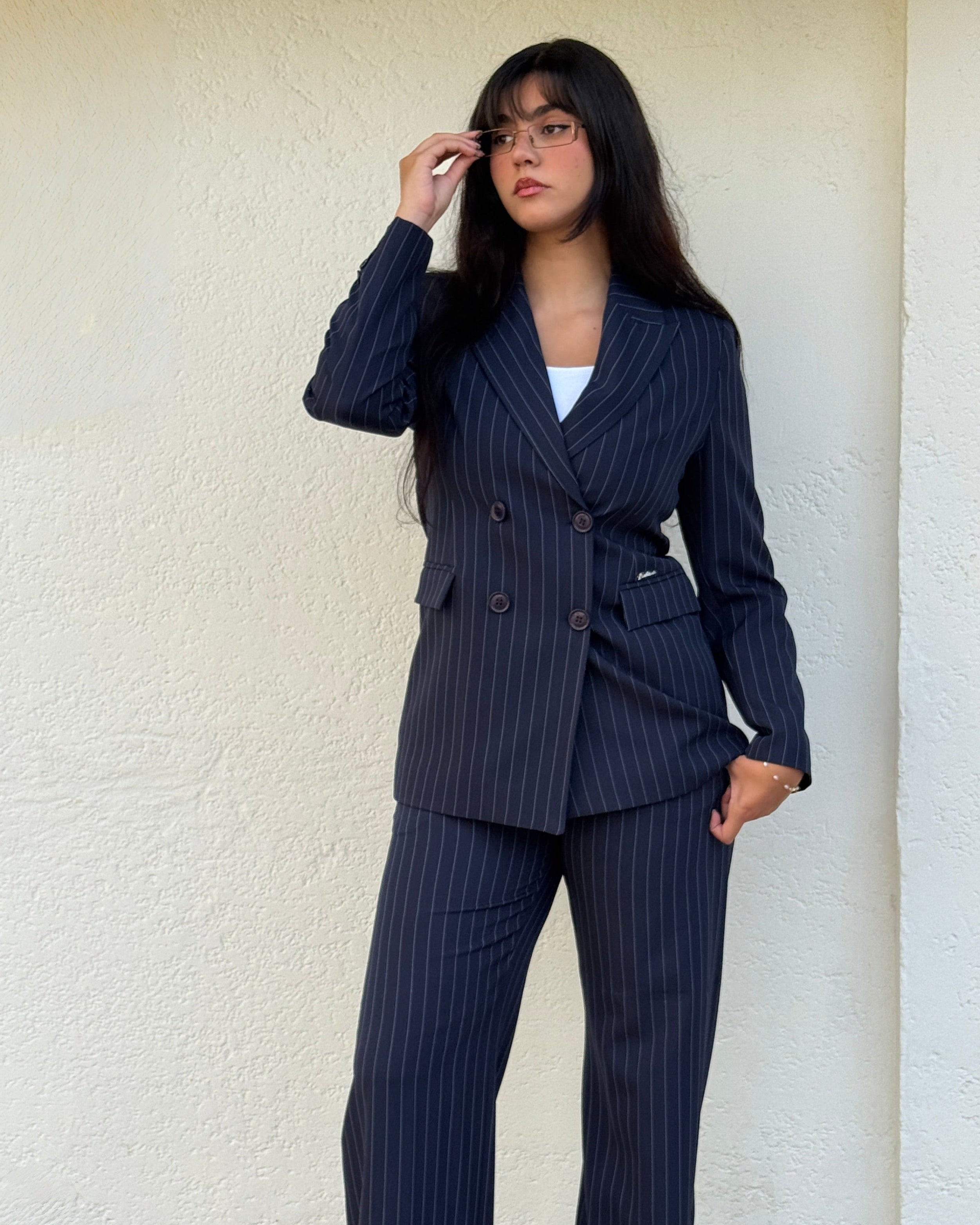 Navy Blue Pinstripe Suit