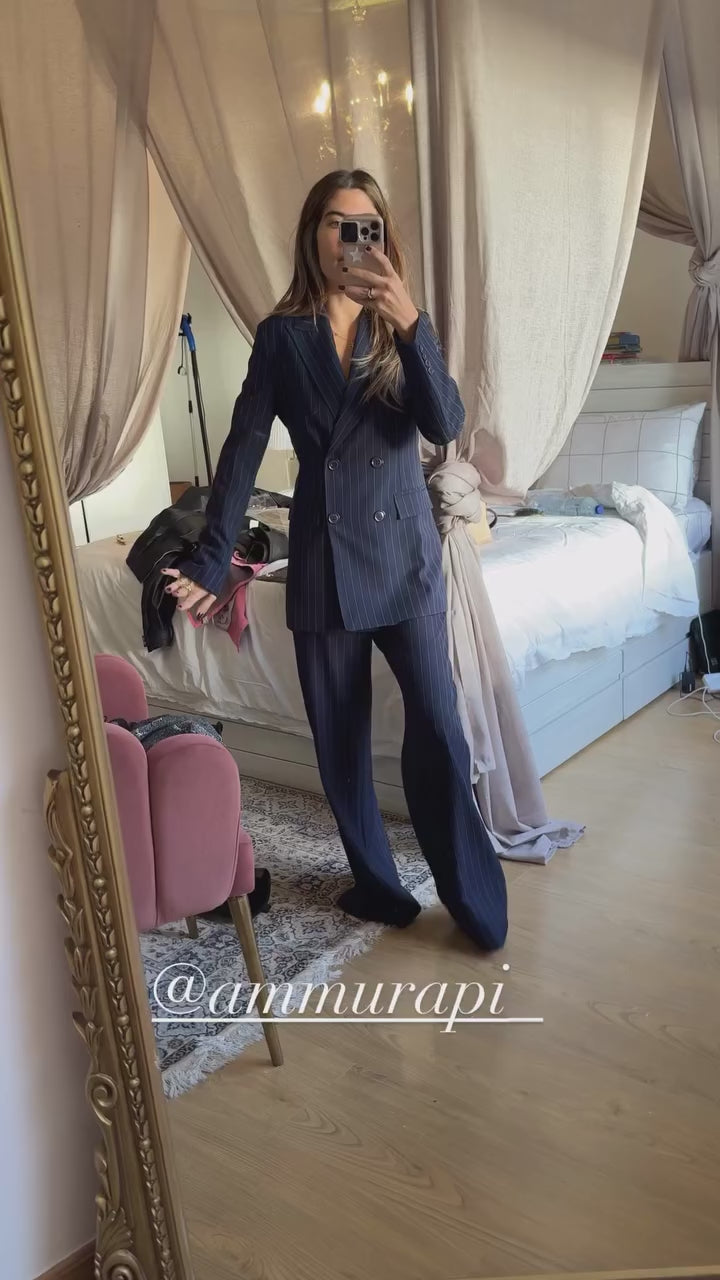 Navy Blue Pinstripe Suit