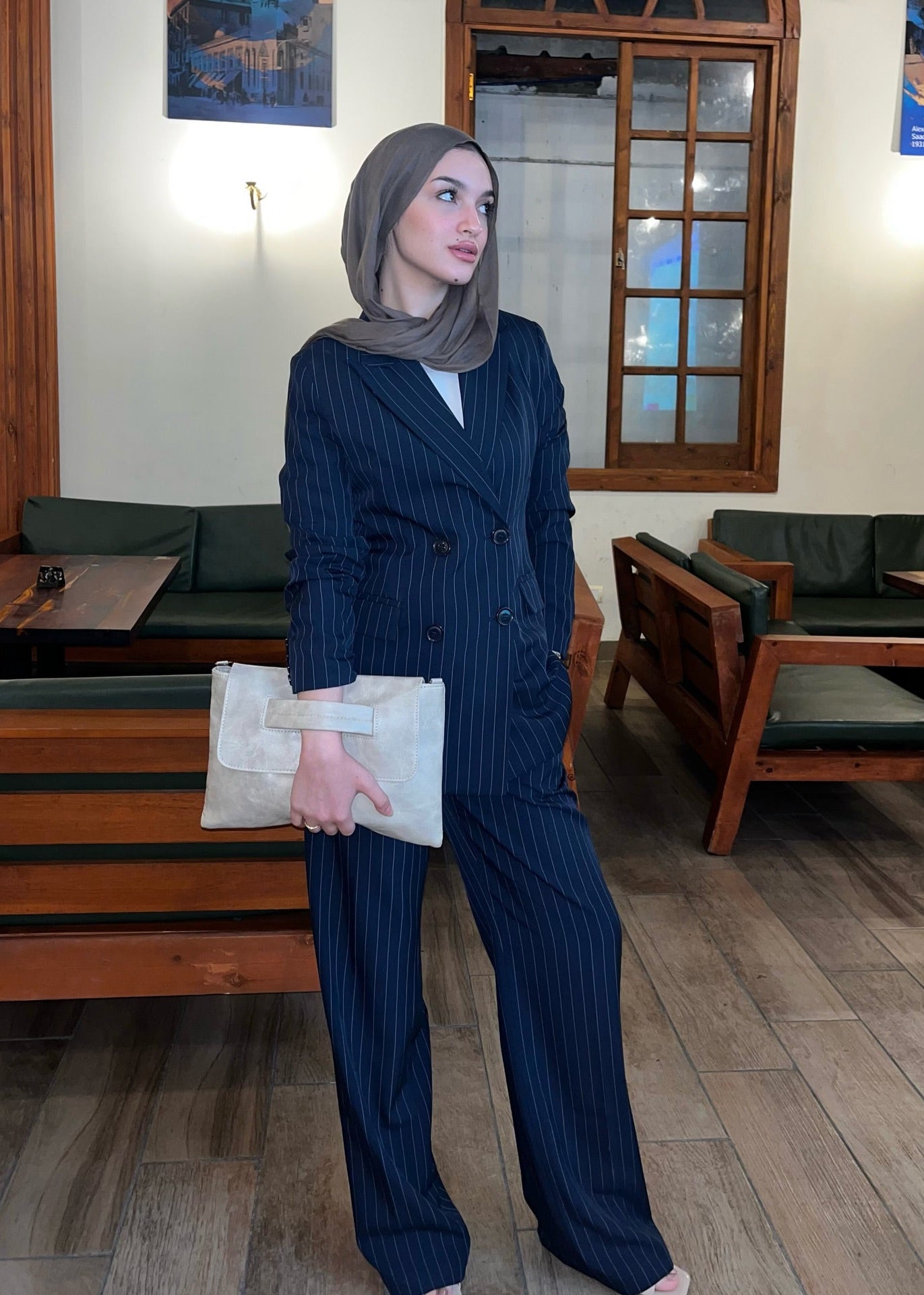 Navy Blue Pinstripe Suit
