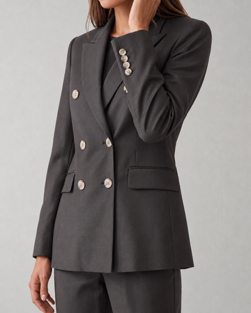 Charcoal Cashmere Wool Blazer