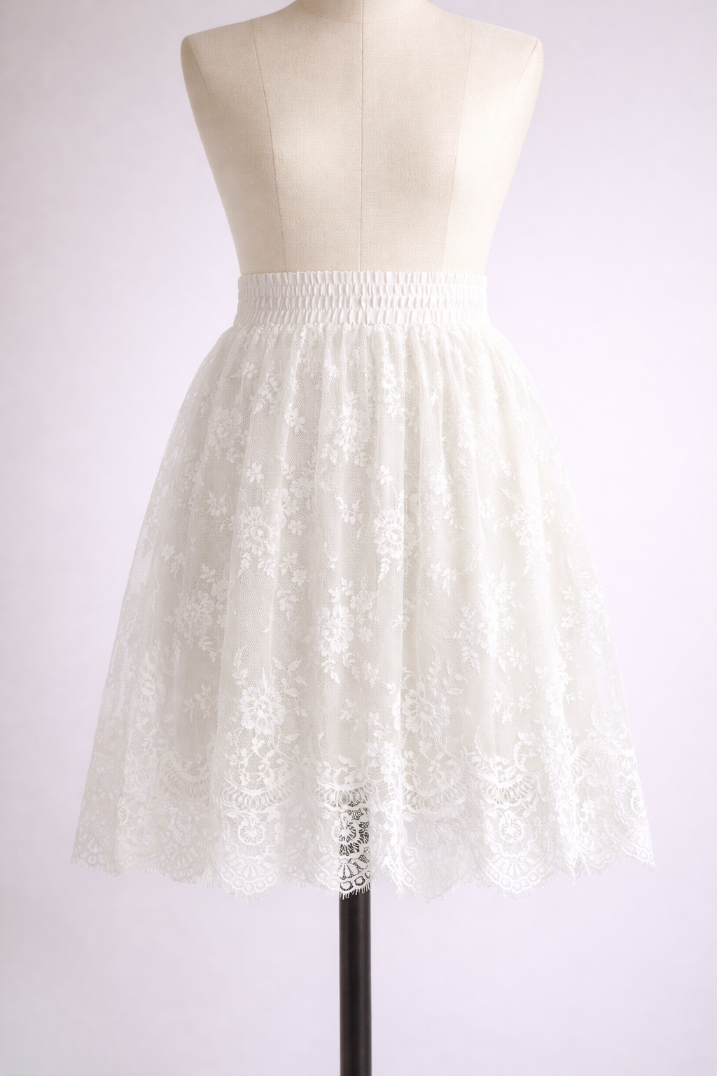 White Lace Layer Skirt