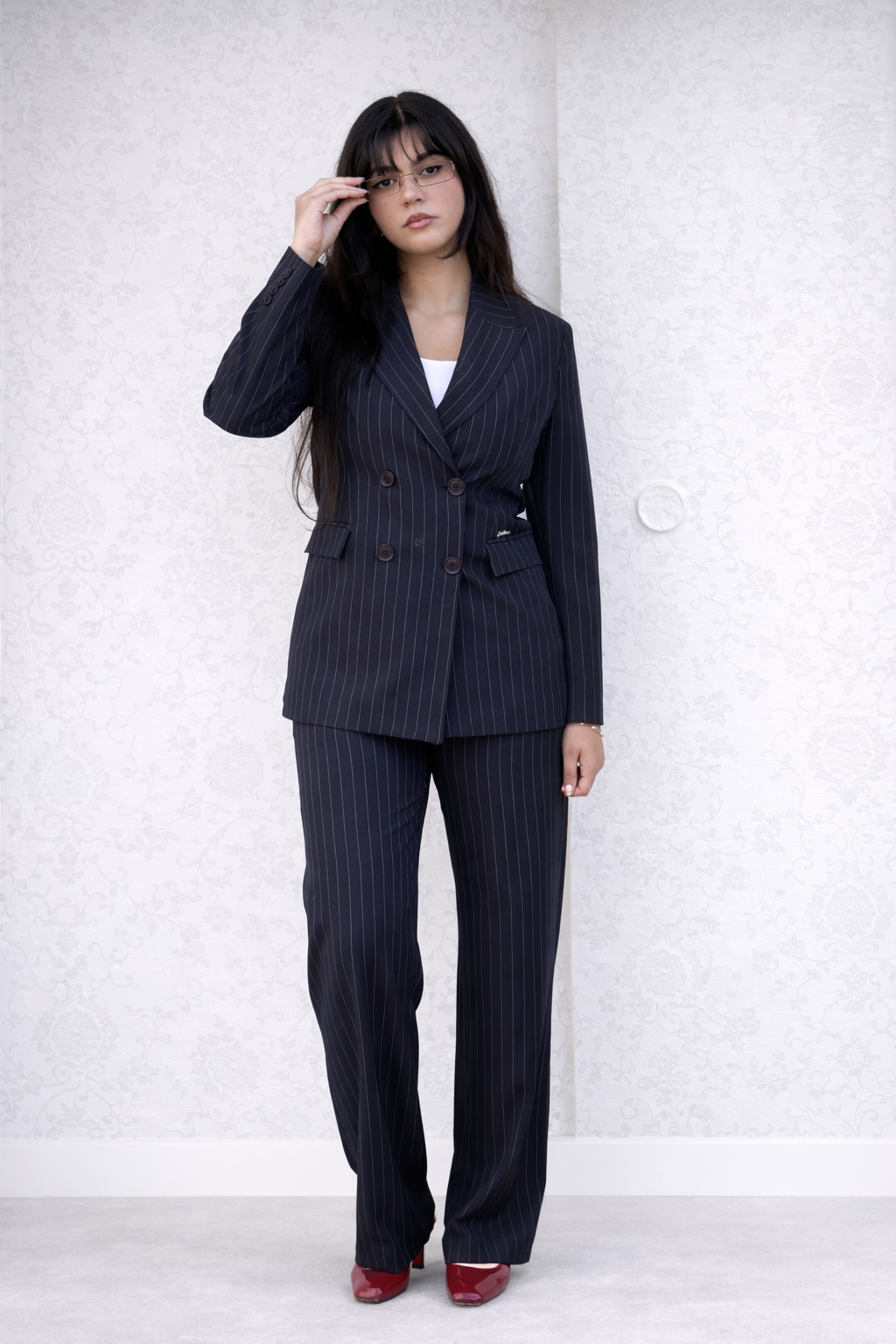 Navy Blue Pinstripe Suit