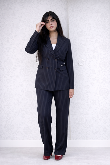 Navy Blue Pinstripe Suit