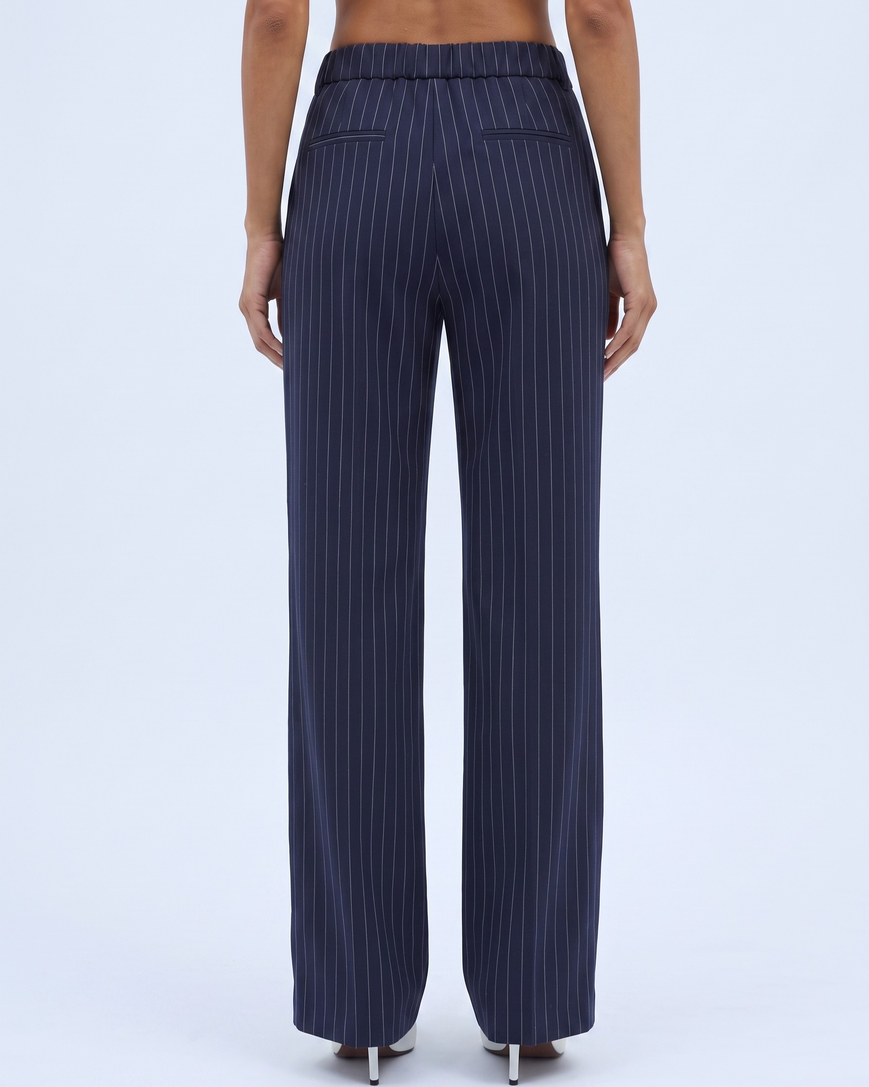 Navy Blue Pinstripe Pants