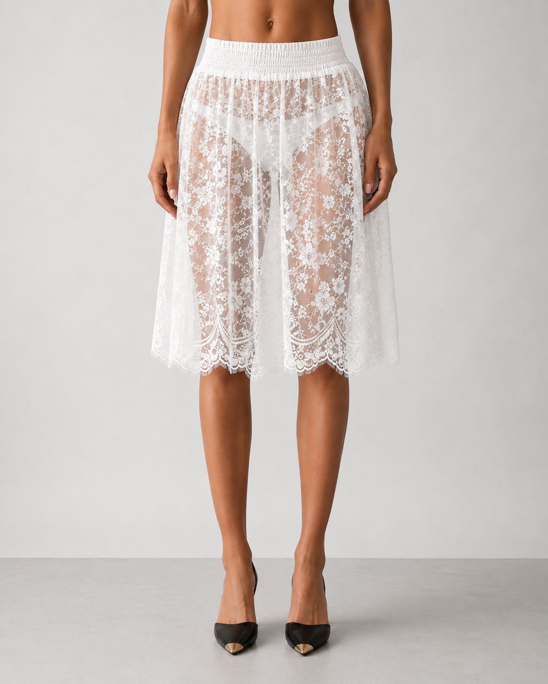White Lace Layer Skirt