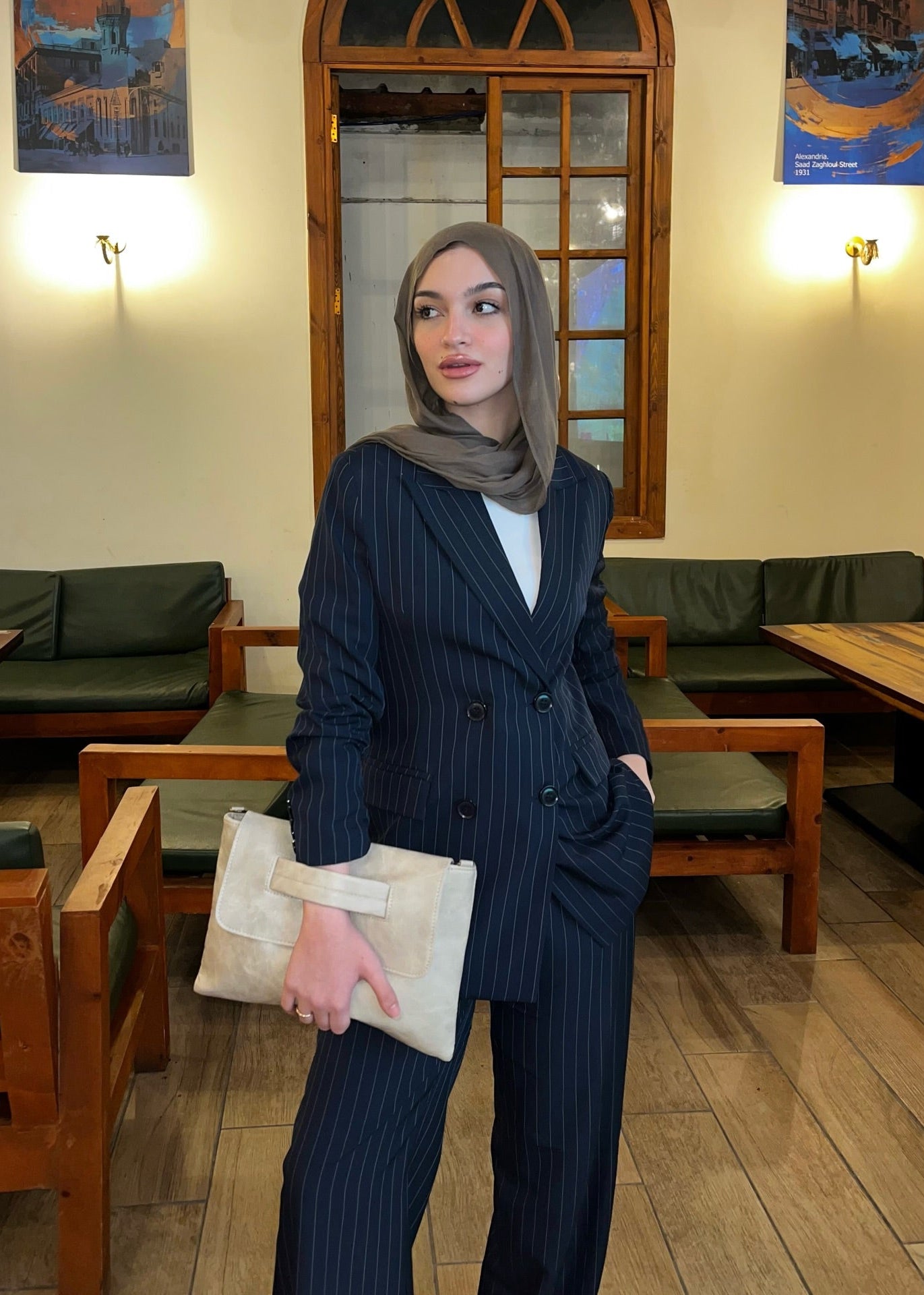 Navy Blue Pinstripe Suit