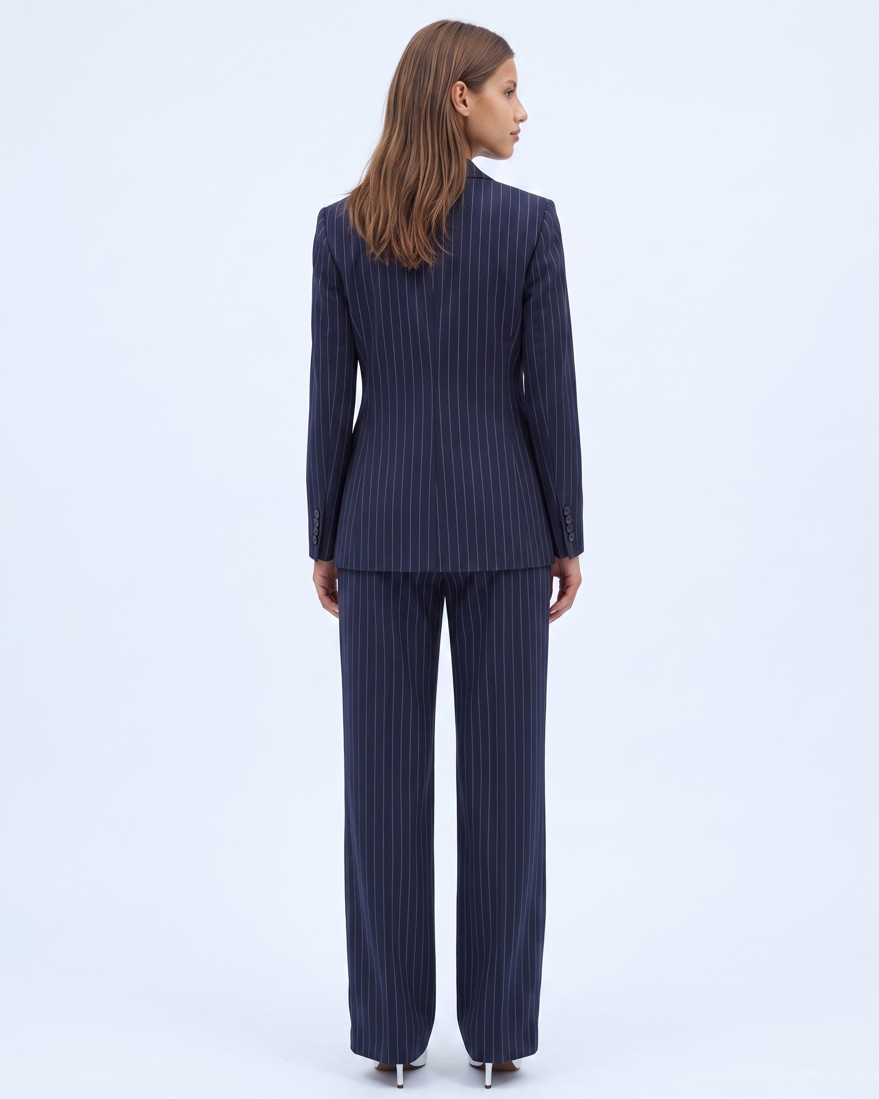 Navy Blue Pinstripe Blazer