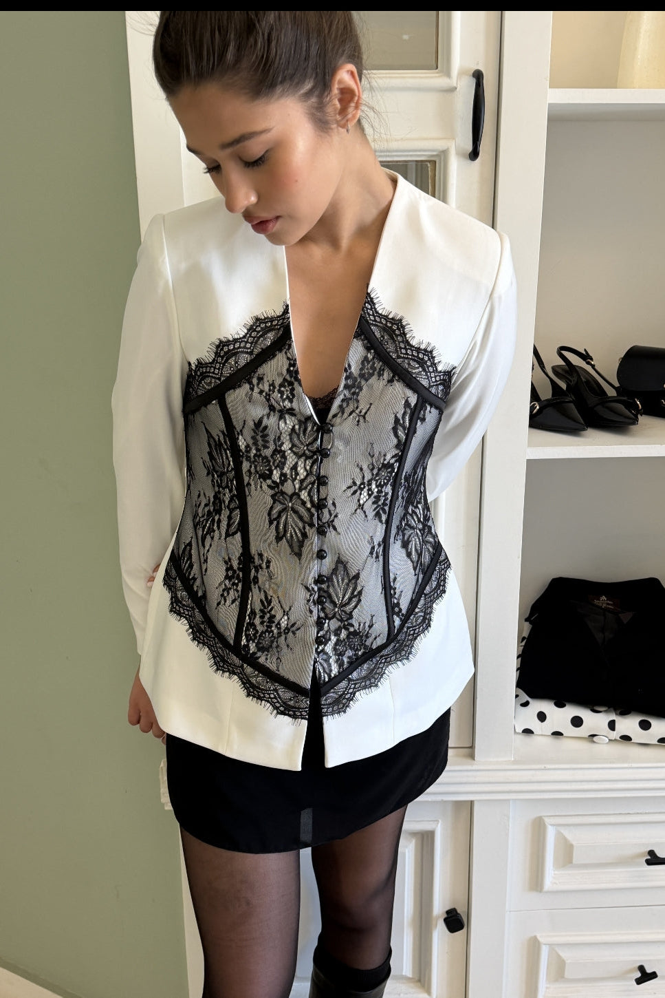 White Noir Blazer