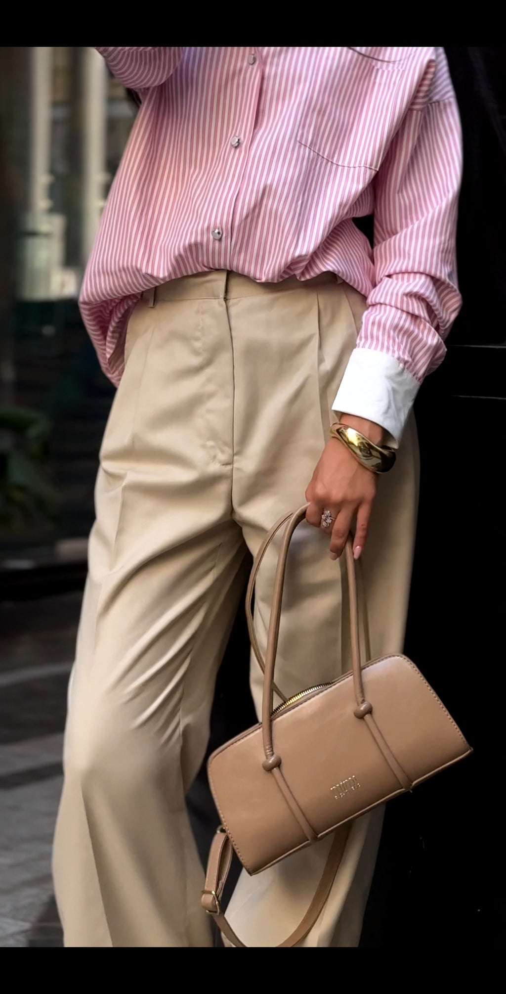 The Foundation – Beige Tailored Trousers