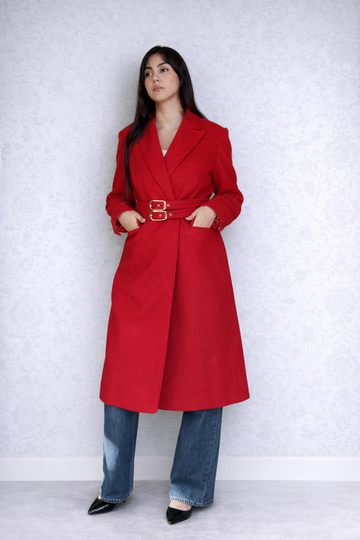 Ruby Cherry Buckle Coat