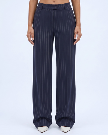 Navy Blue Pinstripe Pants